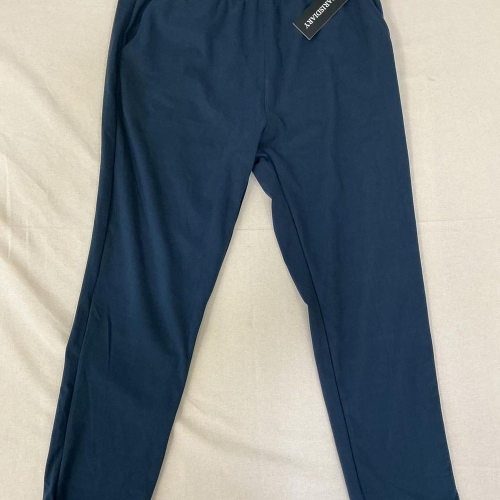 Comfortable navy blue pull-on pants